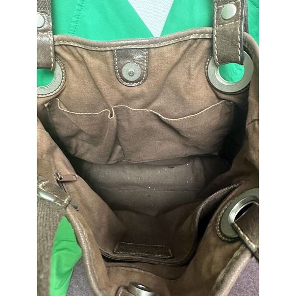 FOSSIL HATHAWAY Brown Leather Shopper Tote Shoulder Handbag Purse Medium - Picture 4 of 5